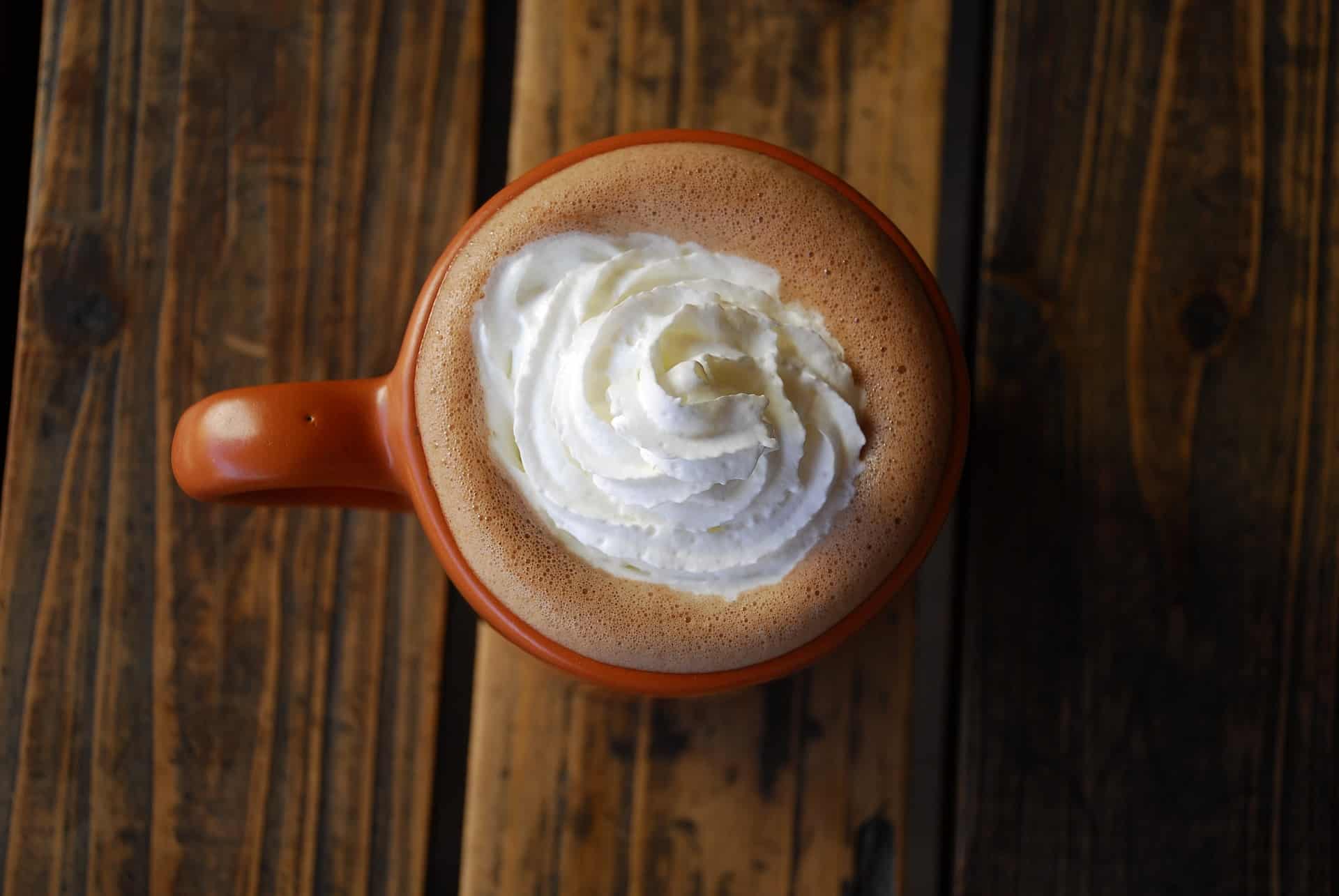 whipped cream - coffee with whipped cream