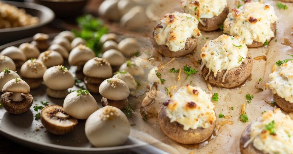 Cooking and Serving - Creamy Stuffed Mushrooms Recipe