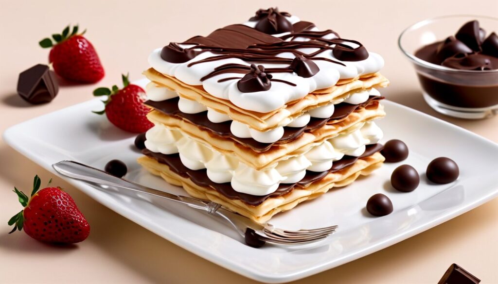 Cream, Chocolate, and Whipped Cream Mille-Feuille