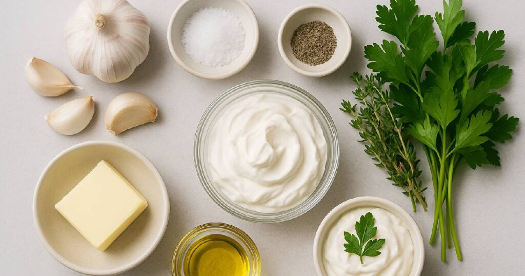 Ingredients for Garlic Savoury Mousse
