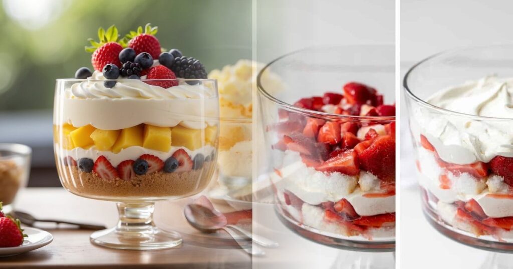 Den Trifle zusammenstellen und präsentieren - Geschlagene Trifle